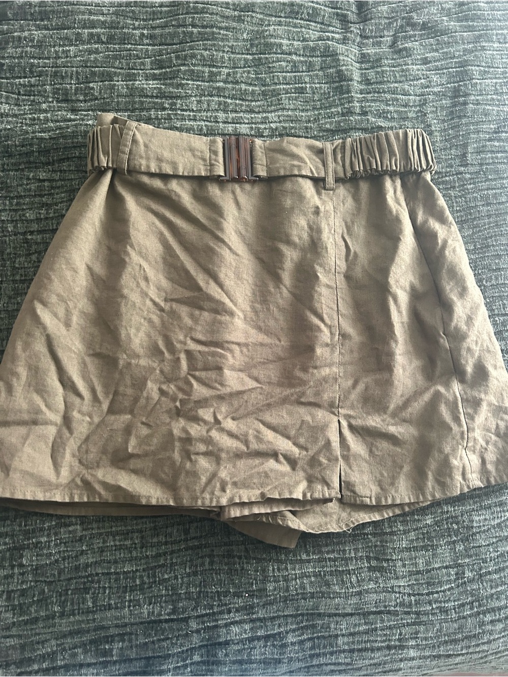 Olive Skort with Belted Waist